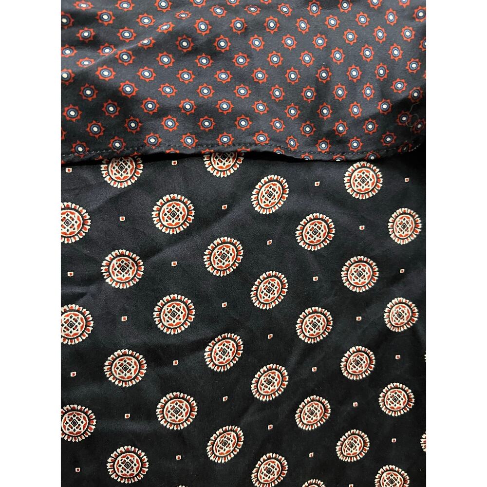 Banana Republic Navy 100% Silk Foulard Print Ruffle Long Sleeve Dress Sz 8 - Picture 7 of 16